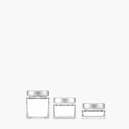 Porta cotone cilindro vetro - Glass cotton jar with natural material b –  Lorenzi Milano